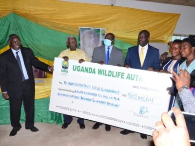 UWA gives 3.4 bn to the local communities of Bwindi mgahinga conservation area.