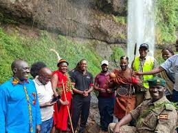 sipi caves with three falls on it.