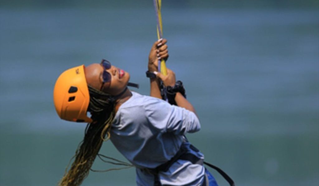 Ziplining on the Nile.