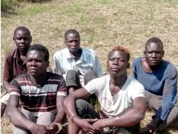 Suspected poachers in murchison falls national park.